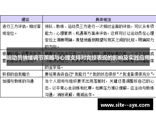 运动员情绪调节策略与心理支持对竞技表现的影响及实践应用